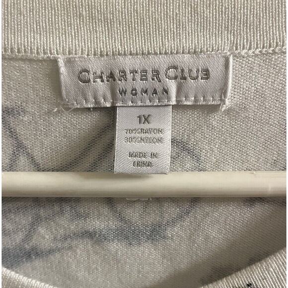 Charter Club SIZE 1X Lightweight Bicycle Cardigan Sweater embellished beads EUC - Picture 5 of 6